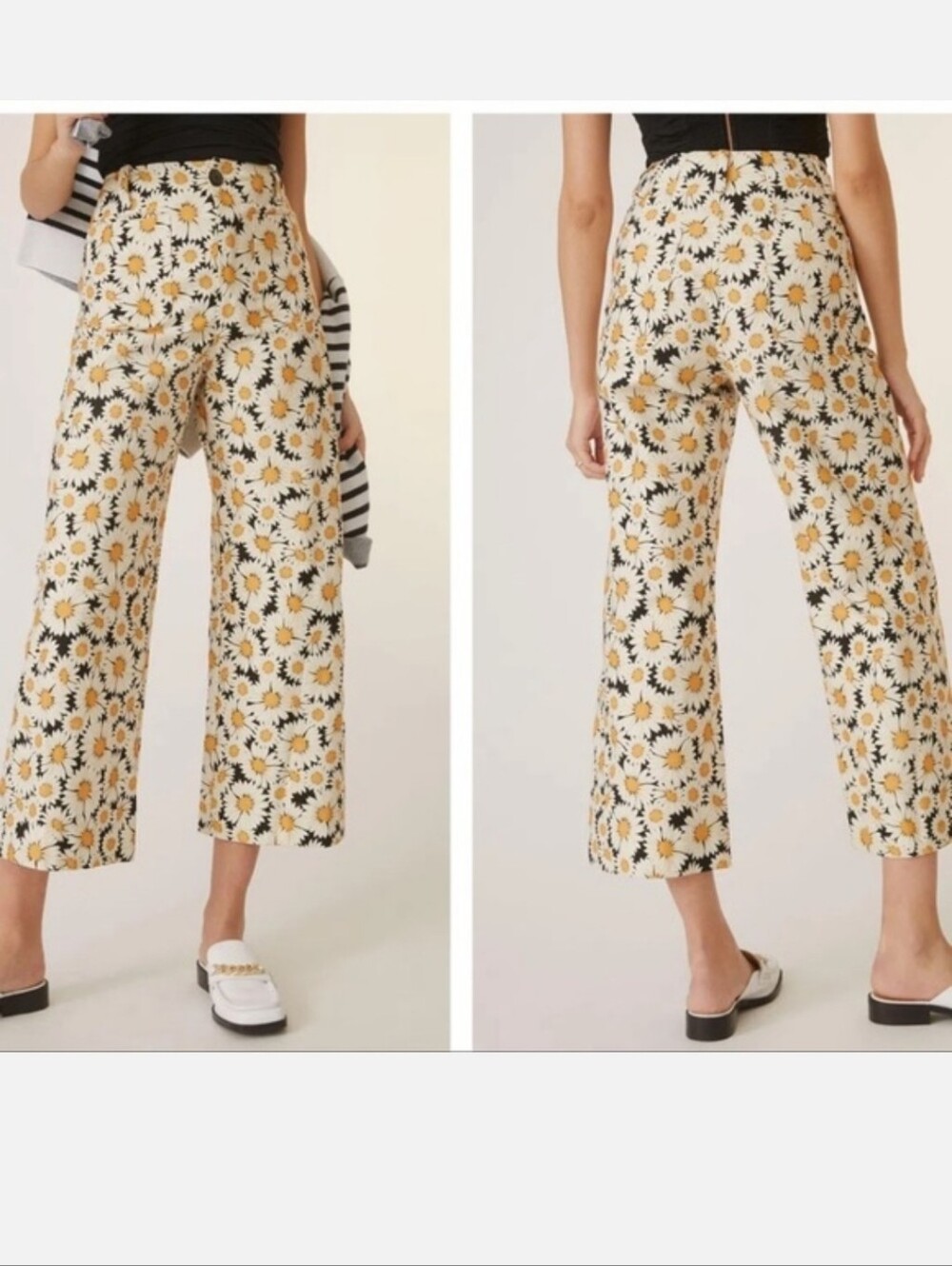 NWOT Maeve by Anthropologie The Colette Cropped Wide-Leg Pants Daisy Print Sz 25 - Picture 2 of 12